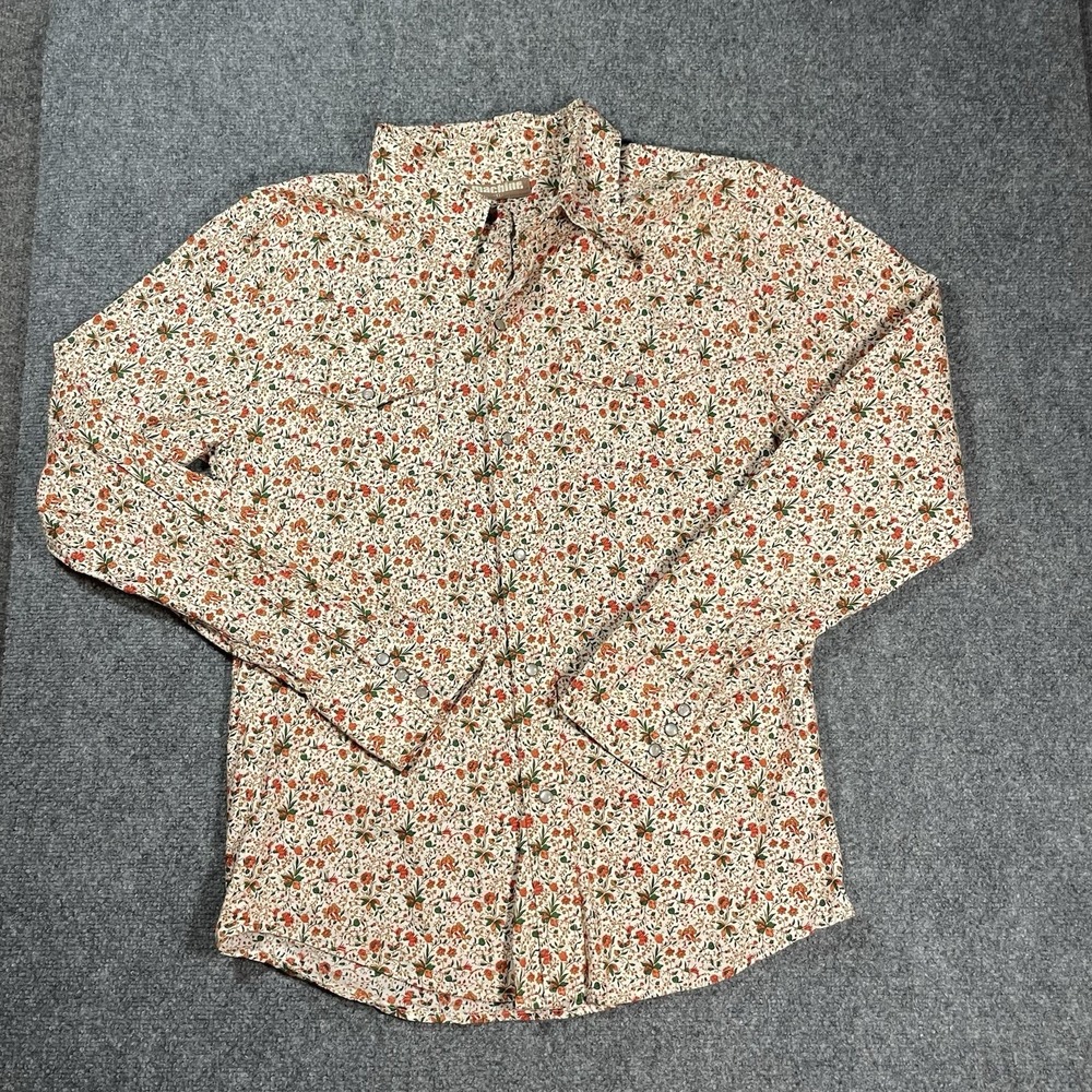 Machine Pearl Snap Western Shirt Mens XL Cotton Cowboy Roper Rodeo
